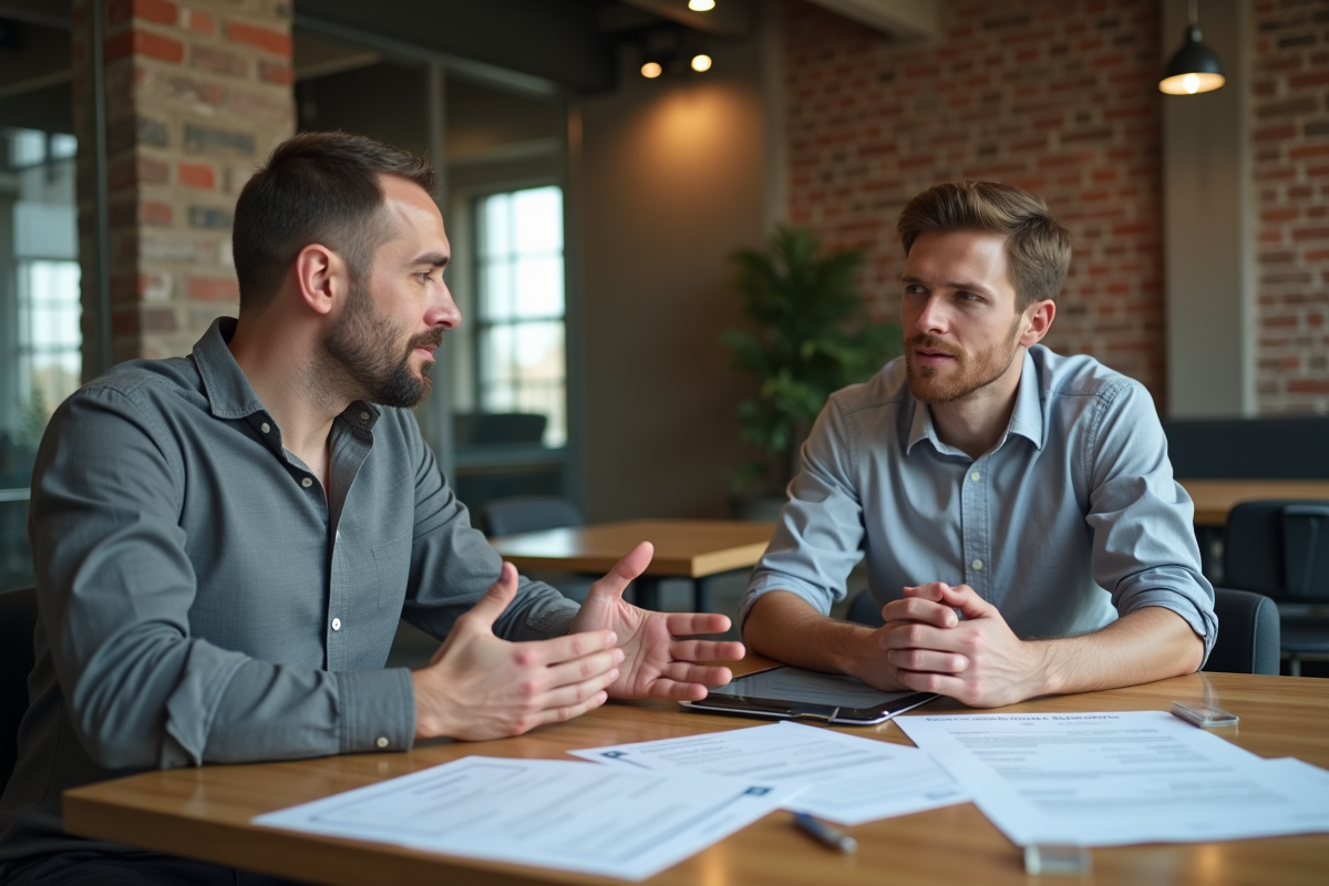 Consultant financier en réunion informelle avec un client