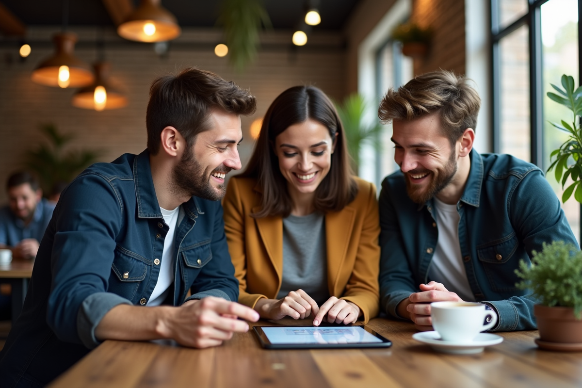 Trois personnes collaborant autour d