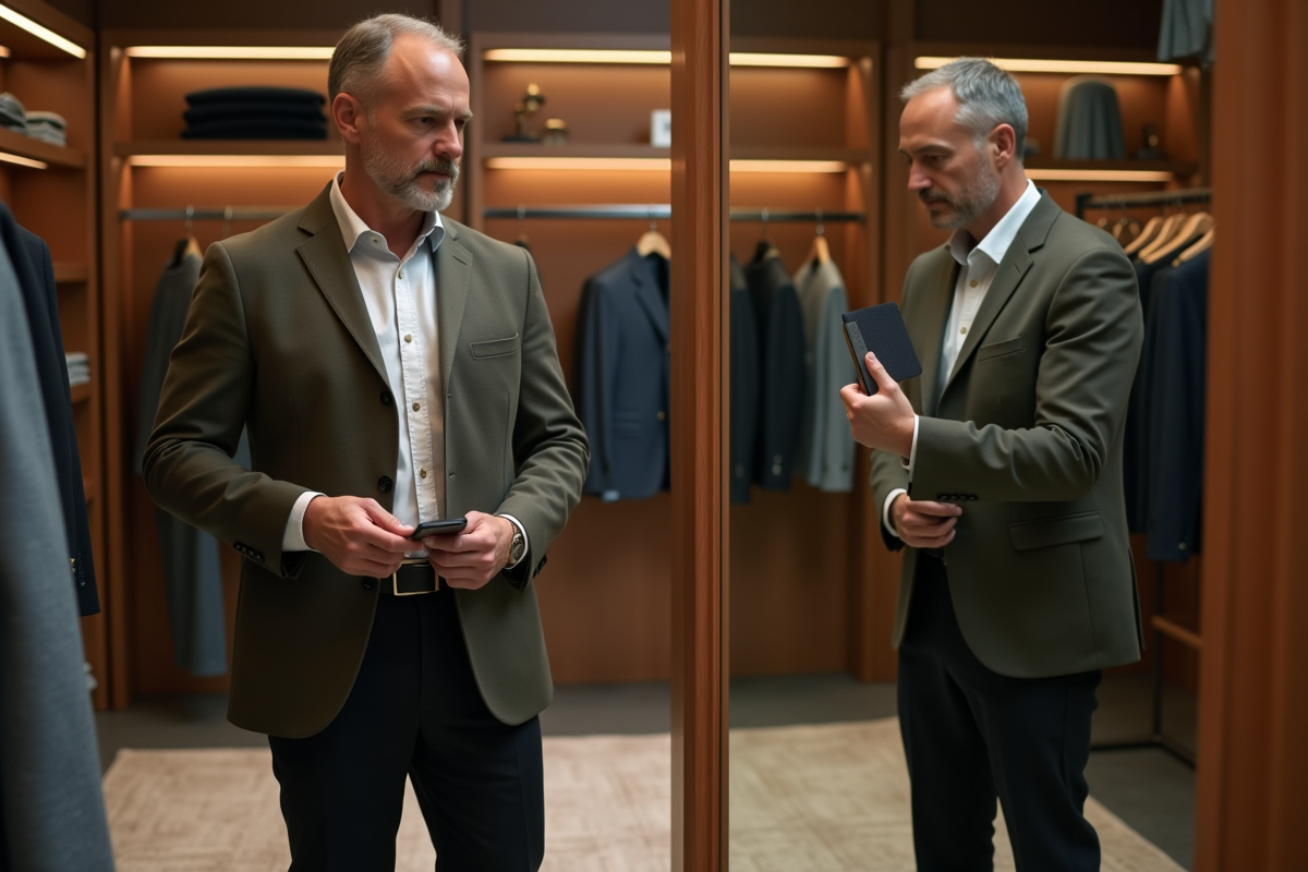 Homme professionnel examinant des échantillons de couleur