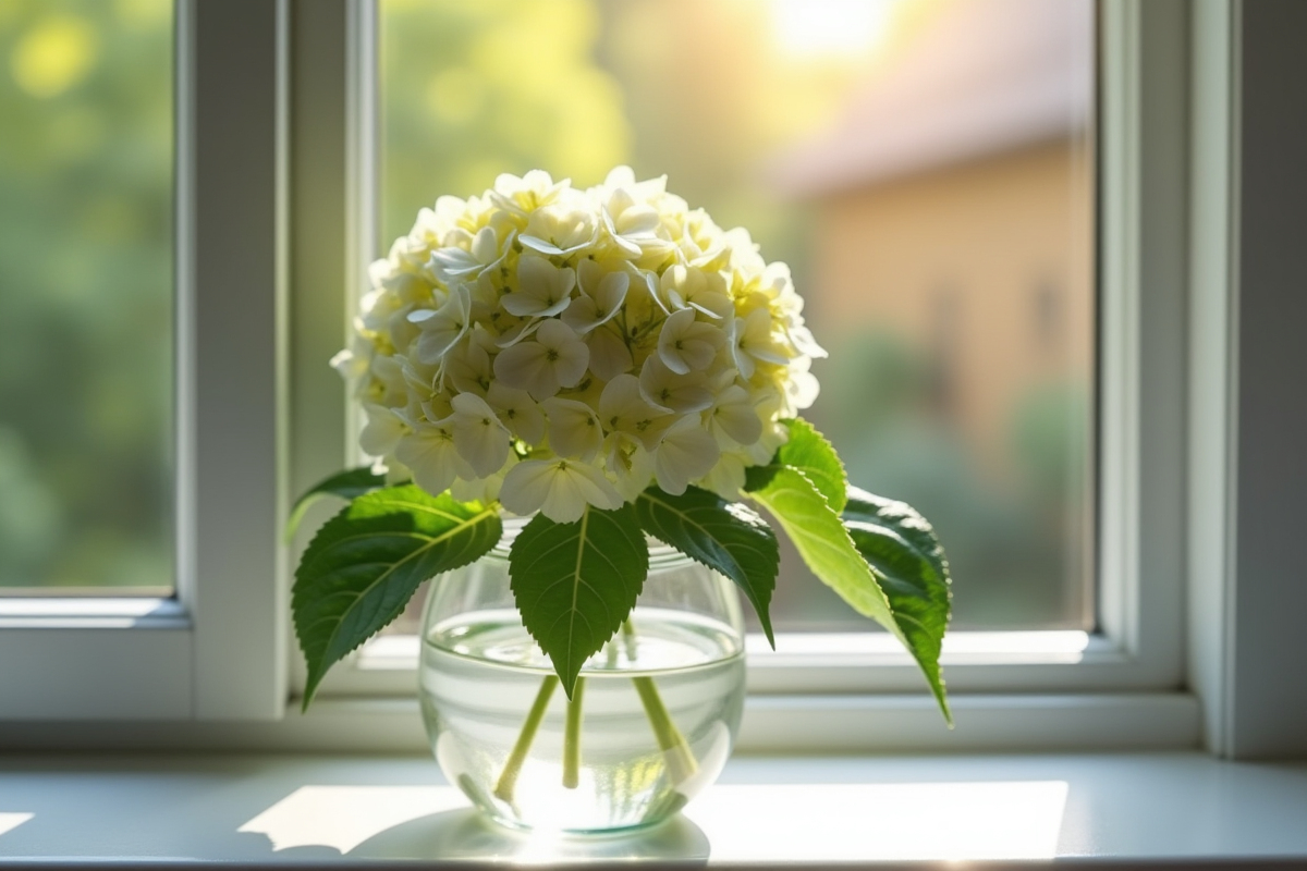 Hydrangea dans un verre d