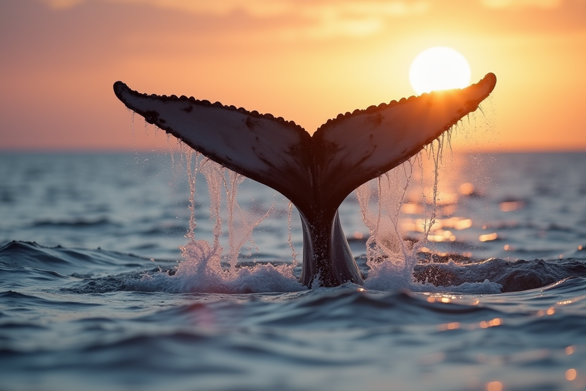 Queue de baleine sortant de l