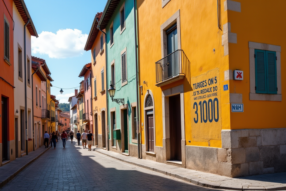 Rue colorée de Toulouse avec le code postal 31000